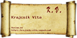 Krajcsik Vita névjegykártya